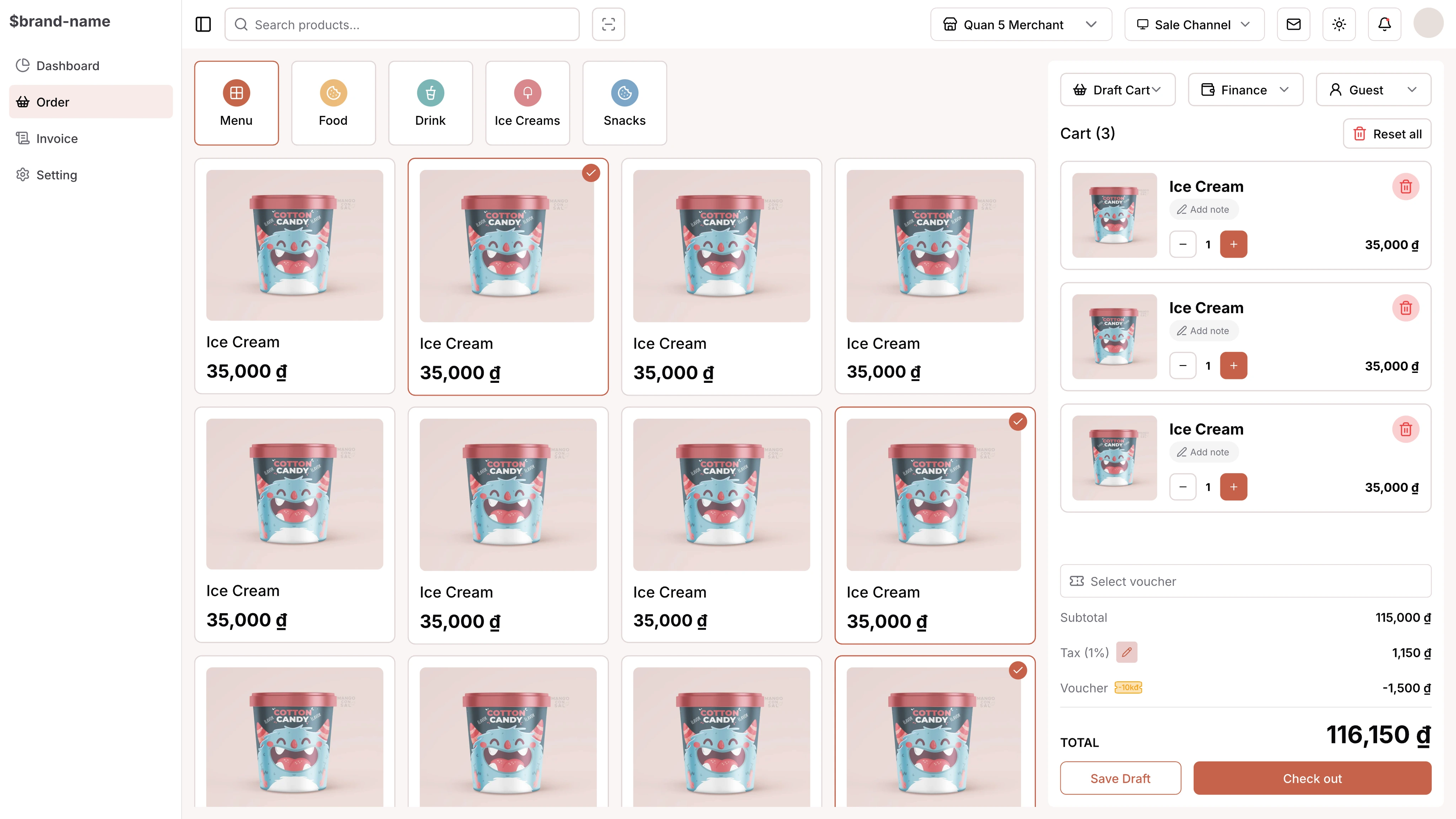 Tính năng quản lý bán hàng